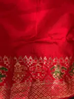 Red Banarasi Silk Saree in Georgette with Beautiful Gharchola Weaves - Image 6