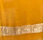 Yellow Pure Khaddi Banarasi Silk Saree in Chiffon with Beautiful Meenakari Weaves - Image 7
