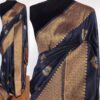 Navyblue Banarasi Silk Saree with Antique Gold Zari Weaves