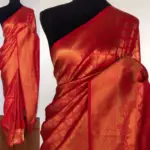 Scarlet Red Banarasi Silk Saree with Gold Zari Weaves