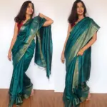 Blue Muga Silk Saree - Image 2
