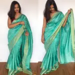 Pastel Blue Muga Silk Saree - Image 2