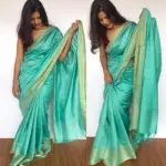 Pastel Blue Muga Silk Saree - Image 3