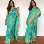 Pastel Blue Muga Silk Saree - Image 5