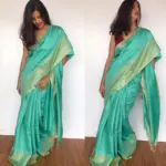 Pastel Blue Muga Silk Saree - Image 6