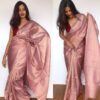 Dusty Pink Tussar Silk Saree