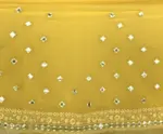 Butter Yellow Georgette Saree adorned with Mirror Work - Image 6