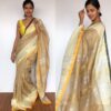 Beige Linen Saree with contrast edging