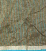 Earthy Brown Linen Saree with contrast edging - Image 6