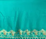 Blue Banarasi Silk Saree in Georgette with Gold Zari Weaves highlighted with Beautiful Zardozi Embroidery and Gota Piping - Image 6