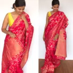 Rani Pink Banarasi Silk Saree in Georgette with Intricate Floral Zari Jaal - Image 2