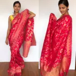 Rani Pink Banarasi Silk Saree in Georgette with Intricate Floral Zari Jaal