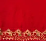 Peachy Red Banarasi Silk Saree in Georgette with Intricate Floral Zari Jaal - Image 5