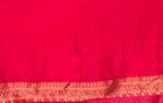 Rani Pink Banarasi Georgette Saree with Golden Zari Weaves highlighted with Beautiful Zardozi Embroidery and Gota Piping - Image 7