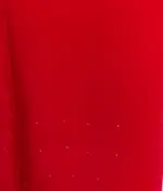 Scarlet Red Chiffon Saree with Badla work - Image 6