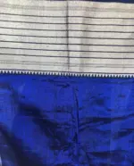 Royal Blue Mangalagiri Silk Saree with Kanchi Silk Border - Image 8