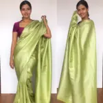 Green Banarasi Silk Saree with Silver Zari Weaves - Image 3