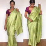 Green Banarasi Silk Saree with Silver Zari Weaves - Image 4