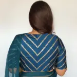 Ocean Blue Raw Silk Blouse - Image 2