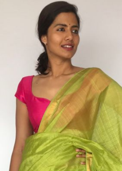 Hot Pink Raw Silk Blouse