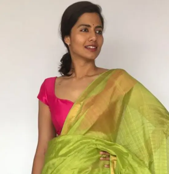 Hot Pink Raw Silk Blouse