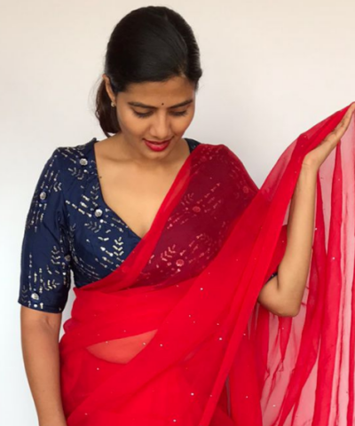 Navyblue Chinnon Silk Blouse