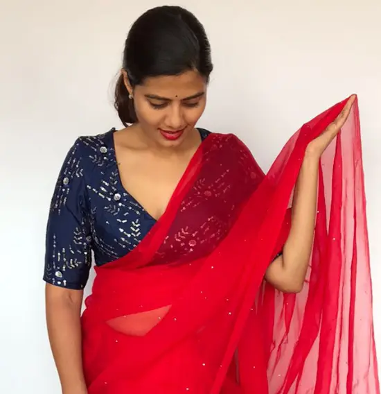 Navyblue Chinnon Silk Blouse