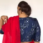 Navyblue Chinnon Silk Blouse - Image 4