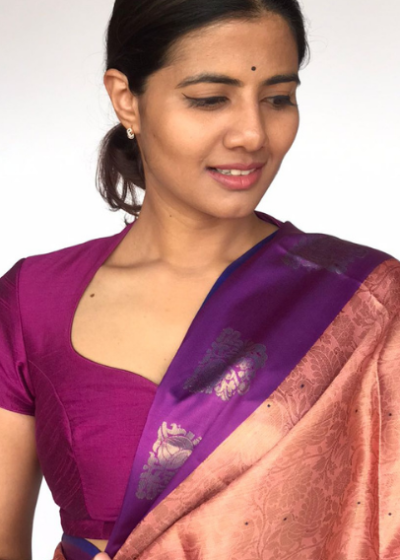 Magenta Raw Silk Blouse