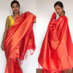 Peach Banarasi Silk Saree with Gold Zari Weaves - Image 3
