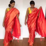 Peach Banarasi Silk Saree with Gold Zari Weaves - Image 2