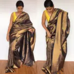 Navyblue Banarasi Silk Saree with Gold Zari Weaves - Image 2