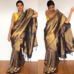Navyblue Banarasi Silk Saree with Gold Zari Weaves - Image 3