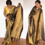 Black Banarasi Silk Saree with Gold Zari Weaves - Image 4