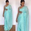 Blue Georgette Saree with Embroidery Sequins