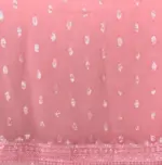 Peach Georgette Sequin Saree with Embroiderey Work - Image 6