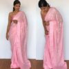 Pink Georgette Sequin Saree with Embroidery Work