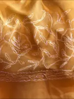 Melon Orange Georgette Saree with Tepchi Weaves - Image 7