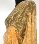 Melon Orange Georgette Saree with Tepchi Weaves - Image 6