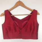 Maroon Raw Silk Blouse - Image 9