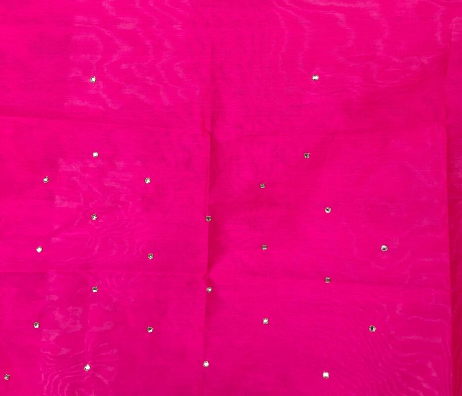 Rani Cut Dana & Mirror Work Designer Saree