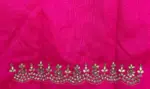 Rani Pink Organza Silk Saree highlighted with beautiful Gota, Mirror work, Cut Dana embroidery - Image 6