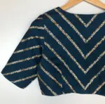 Ocean Blue Raw Silk Blouse - Image 4
