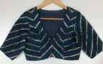 Ocean Blue Raw Silk Blouse - Image 5