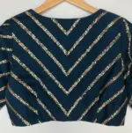 Ocean Blue Raw Silk Blouse - Image 6