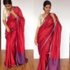 Maroon Linen Saree