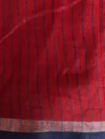 Maroon Linen Saree - Image 6
