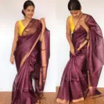 Burgundy Pure Kota Tussar Silk Saree