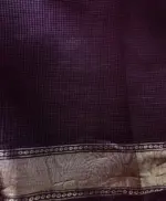 Burgundy Pure Kota Tussar Silk Saree - Image 6
