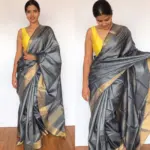 Grey Pure Tussar Silk Saree - Image 4